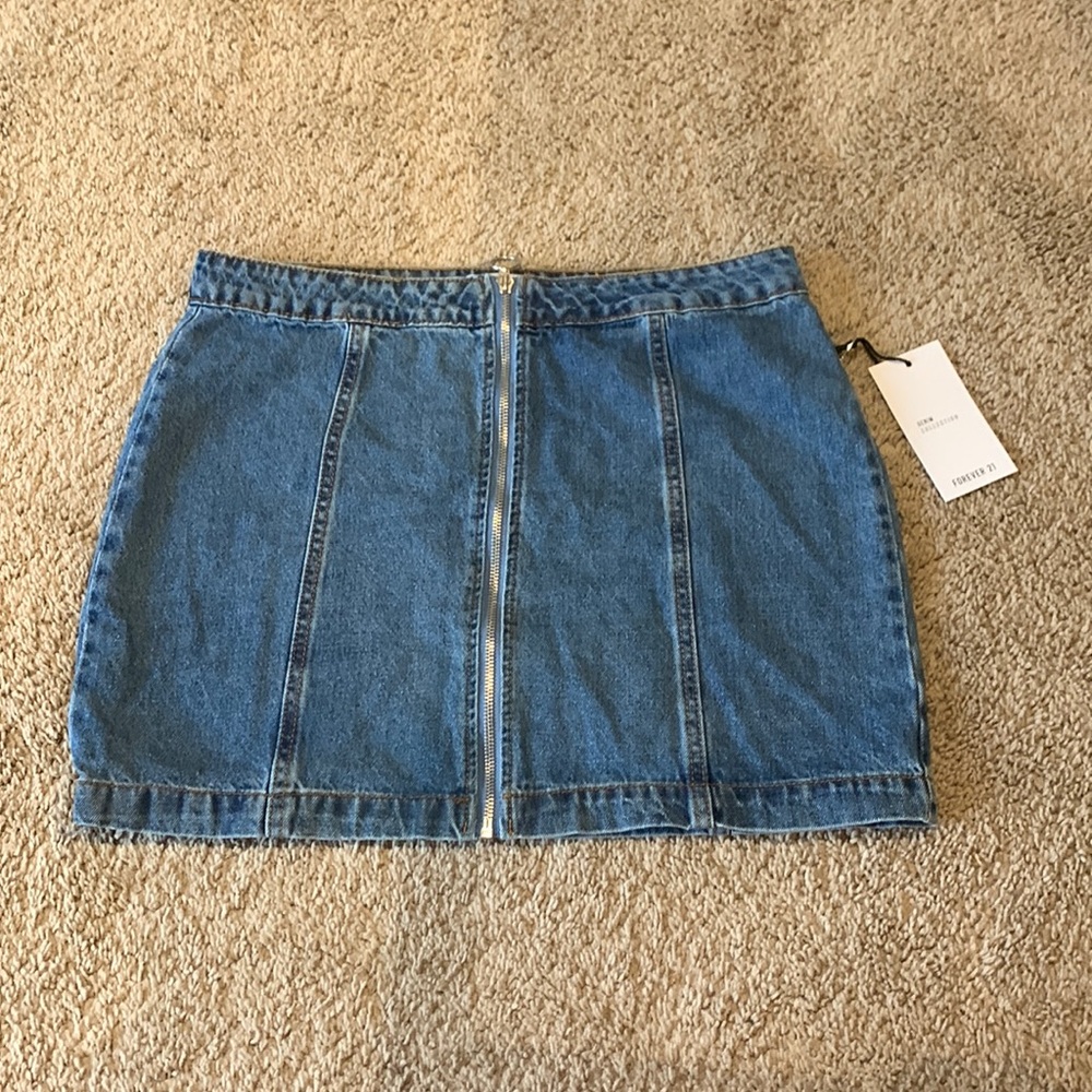 Forever 21 Zip-Up Jean Skirt